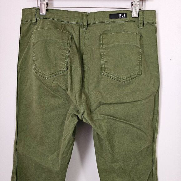 EUC KUT FROM THE KLOTH BRIGHT OLIVE GREEN STRETCH PANTS SIZE 10 - Picture 3 of 14